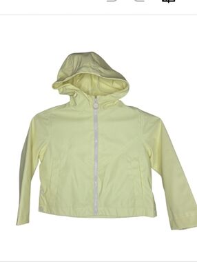 Zara Girl's Butter Yellow Hooded Rain Jacket Size 7